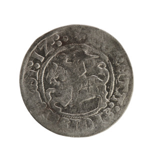 Lithuanian half-grosz, Sigismund I the Old (King of Poland; 1506–1548), Jagiellon dynasty. Obverse: