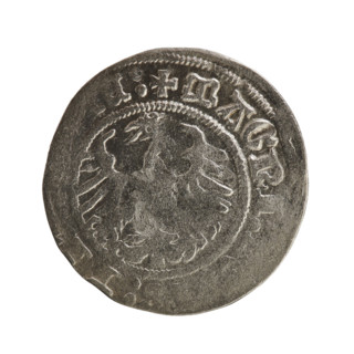 Lithuanian half-grosz, Sigismund I the Old (king of Poland; 1506–1548). Obv.: Pogon (Lithuanian