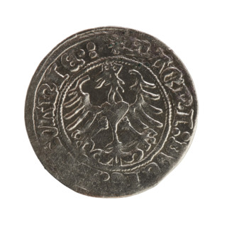 Lithuanian half-grosz, Sigismund I the Old (King of Poland; 1506–1548), Jagiellon dynasty. Obverse: