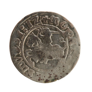 Lithuanian half-grosz, Sigismund I the Old (King of Poland; 1506–1548), Jagiellon dynasty. Obverse: