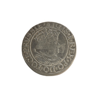 Prussian grosz, Sigismund I the Old (King of Poland; 1506–1548); Polish coin, Jagiellonian dynasty.