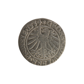 Prussian grosz, Sigismund I the Old (King of Poland; 1506–1548). Silver coin (grosz), 1534, Torun,