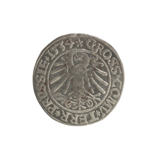 Prussian grosz, Sigismund I the Old (King of Poland; 1506–1548). Obv.: Crowned male bust in profile