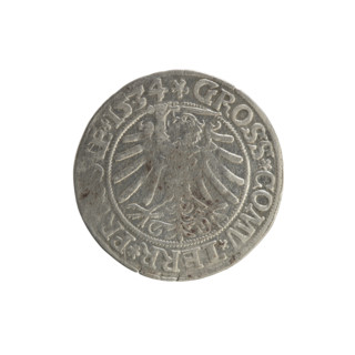 Prussian grosz, Sigismund I the Old (King of Poland; 1506–1548). Polish coin (Jagiellon dynasty).