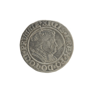 Prussian grosz, Sigismund I the Old (King of Poland; 1506–1548). Silver coin (grosz), 1534, Torun,