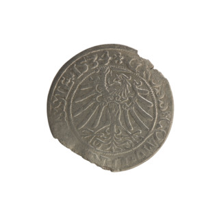 Prussian grosz, Sigismund I the Old (King of Poland; 1506–1548). Silver coin (grosz), 1534, Torun,