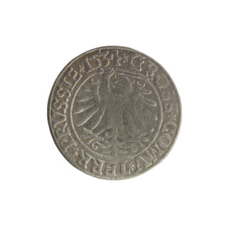 Prussian grosz, Sigismund I the Old (King of Poland; 1506–1548), Polish coin; Jagiellonian dynasty;