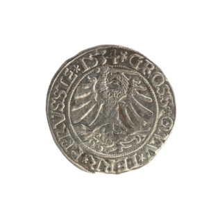 Prussian grosz, Sigismund I the Old (King of Poland; 1506–1548). Silver coin (grosz), 1534, Torun,