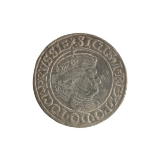 Prussian grosz, Sigismund I the Old (King of Poland; 1506–1548). Polish coin, Jagiellonian dynasty.