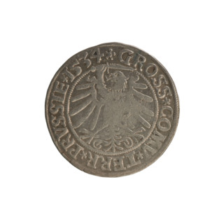Prussian grosz, Sigismund I the Old (King of Poland; 1506–1548). Silver coin (grosz), 1534, Torun,