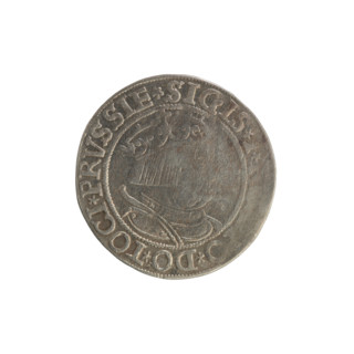 Prussian grosz of Sigismund I the Old (King of Poland; 1506–1548), 1534. Obverse: Crowned male bust