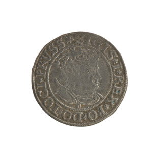 Prussian grosz, Sigismund I the Old (King of Poland; 1506–1548), Polish coin, Jagiellon dynasty;
