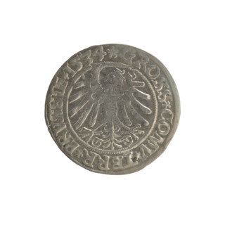 Prussian grosz, Sigismund I the Old (King of Poland; 1506–1548); Polish coin, Jagiellonian dynasty.