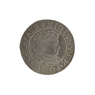 Prussian grosz, Sigismund I the Old (King of Poland; 1506–1548); Polish coin, Jagiellonian dynasty.