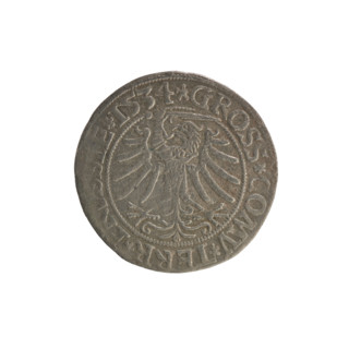 Prussian grosz, Sigismund I the Old (King of Poland; 1506–1548); Polish coin; Jagiellonian dynasty;