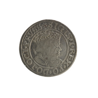 Prussian grosz, Sigismund I the Old (King of Poland; 1506–1548). Obverse: Crowned male bust in