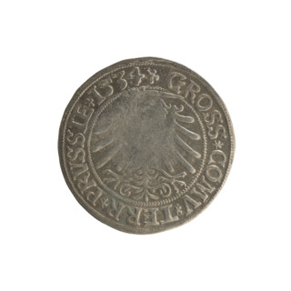 Prussian grosz, Sigismund I the Old (King of Poland; 1506–1548). Polish coin (Jagiellonian dynasty)