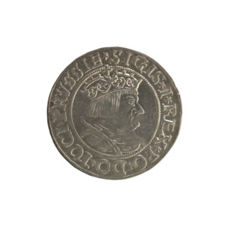 Prussian grosz, Sigismund I the Old (King of Poland; 1506–1548), Polish coin, Jagiellonian dynasty;