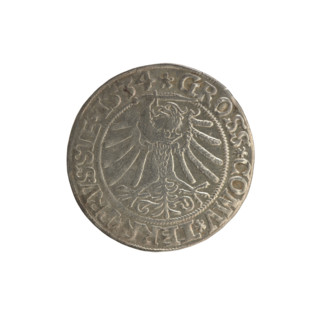 Prussian grosz, Sigismund I the Old (King of Poland; 1506–1548). Silver coin (grosz), 1534, Torun,