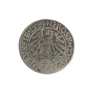 Prussian grosz, Sigismund I the Old (King of Poland; 1506–1548). Polish coin, Jagiellonian dynasty.