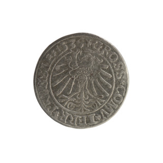 Prussian grosz, Sigismund I the Old (King of Poland; 1506–1548). Silver coin (grosz), 1534, Torun,