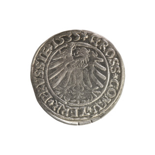 Prussian grosz, Sigismund I the Old (King of Poland; 1506–1548). Coin (1535). Obverse: Crowned male