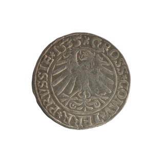 Prussian grosz, Sigismund I the Old (King of Poland; 1506–1548); Polish coin, Jagiellonian dynasty.