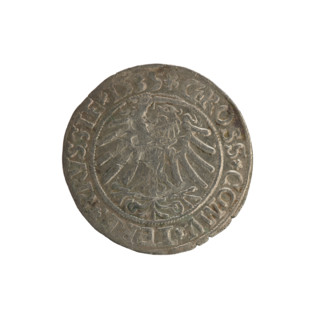 Prussian grosz, Sigismund I the Old (King of Poland; 1506–1548). Coin (grosz), 1535, Torun, Poland.
