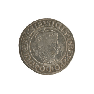 Prussian grosz, Sigismund I the Old (King of Poland; 1506–1548); Polish coin, Jagiellonian dynasty.