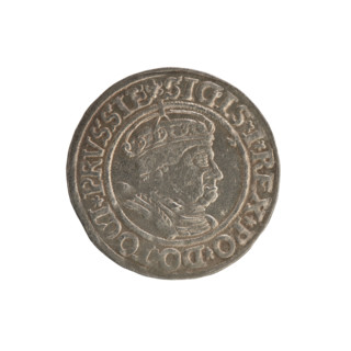 Prussian grosz, Sigismund I the Old (King of Poland; 1506–1548); Polish coin, Jagiellonian dynasty.