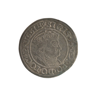 Prussian grosz, Sigismund I the Old (King of Poland; 1506–1548). Polish coin (Jagiellon dynasty).