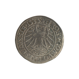 Prussian grosz, Sigismund I the Old (King of Poland; 1506–1548). Obverse: Crowned male bust in