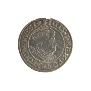 Prussian grosz, Sigismund I the Old (King of Poland; 1506–1548), Polish coin, Jagiellonian dynasty;