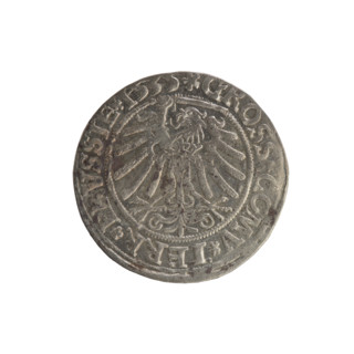 Prussian grosz, Sigismund I the Old (King of Poland; 1506–1548). Obverse: Crowned male bust in