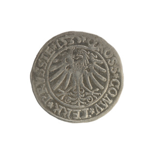 Prussian grosz, Sigismund I the Old (King of Poland; 1506–1548). Polish coin, Jagiellonian dynasty.