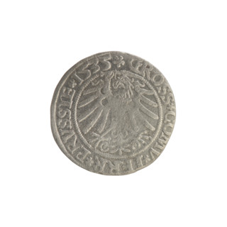 Prussian grosz, Sigismund I the Old (King of Poland; 1506–1548); obverse: crowned male bust in