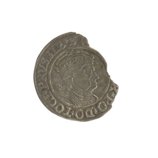 Prussian grosz (1535) of Sigismund I the Old (King of Poland, 1467–1548). Obverse: crowned male