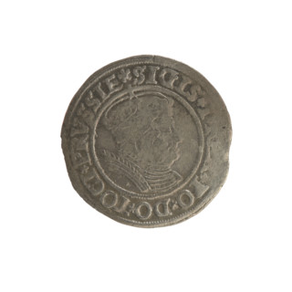 Prussian grosz, Sigismund I the Old (King of Poland; 1506–1548). Obverse: crowned male bust in