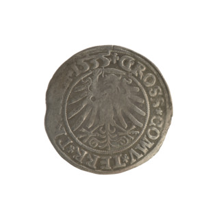 Prussian grosz, Sigismund I the Old (King of Poland; 1506–1548). Obverse: crowned male bust in