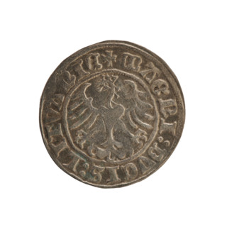 Lithuanian half-grosz, Sigismund I the Old (king of Poland; 1506–1548). R8 (rarity). Polish coin