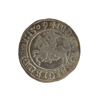Lithuanian half-grosz, Sigismund I the Old (king of Poland; 1506–1548). Polish coin (Jagiellon