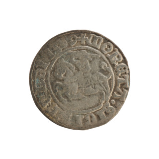Lithuanian half-grosz, Sigismund I the Old (king of Poland; 1506–1548). Silver coin (half-grosz),