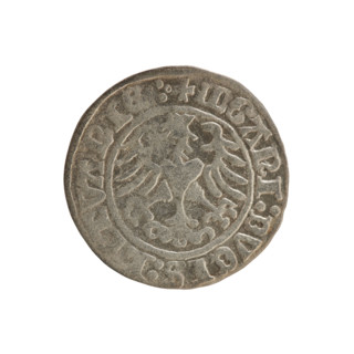 Lithuanian half-grosz, Sigismund I the Old (king of Poland; 1506–1548). Polish coin of the