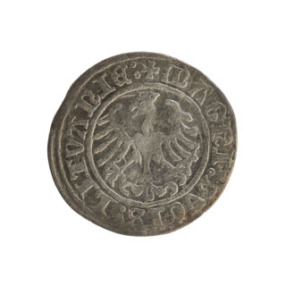 Lithuanian half-grosz, Sigismund I the Old (king of Poland; 1506–1548). Silver coin (half-grosz),