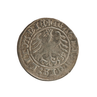 Lithuanian half-grosz, Sigismund I the Old (king of Poland; 1506–1548). Polish coin (Jagiellon