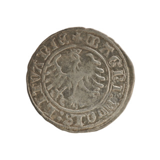Lithuanian half-grosz, Sigismund I the Old (king of Poland; 1506–1548). Silver coin (half-grosz),