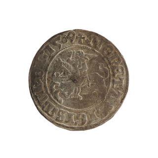 Lithuanian half-grosz, Sigismund I the Old (king of Poland; 1506–1548). Coin (1509). Obverse: