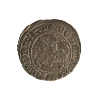 Lithuanian half-grosz, Sigismund I the Old (king of Poland; 1506–1548). Obverse: Pursuer (emblem of