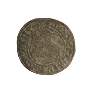 Lithuanian half-grosz, Sigismund I the Old (king of Poland; 1506–1548). Polish coin of the