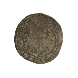 Lithuanian half-grosz, Sigismund I the Old (king of Poland; 1506–1548). Silver coin (half-grosz),